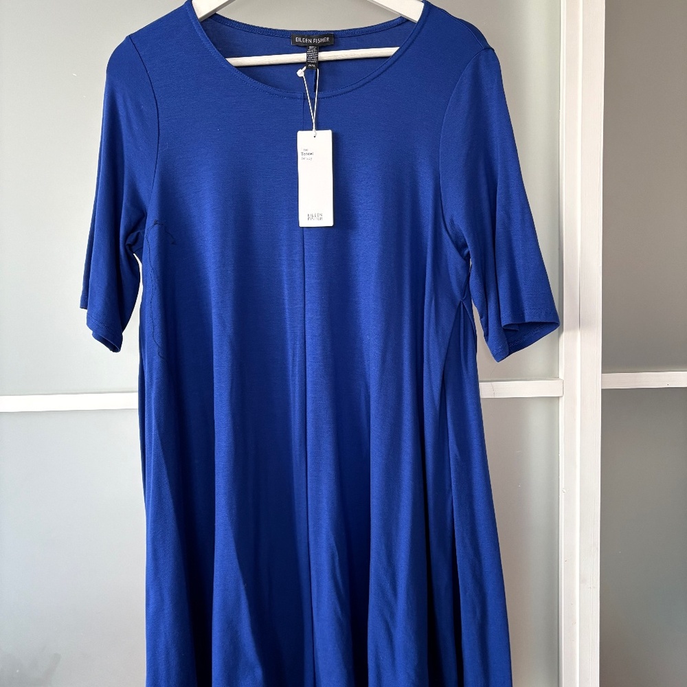 Eileen Fisher Royal Blue Tunic Top-NWT Sz M